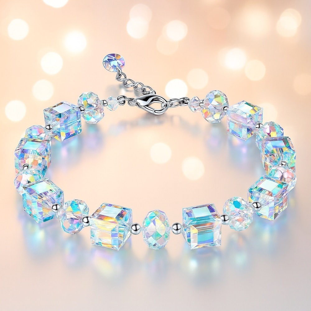 Austrian Crystal Sparkling White Gold Finish Bracelet - Picture 5 of 5